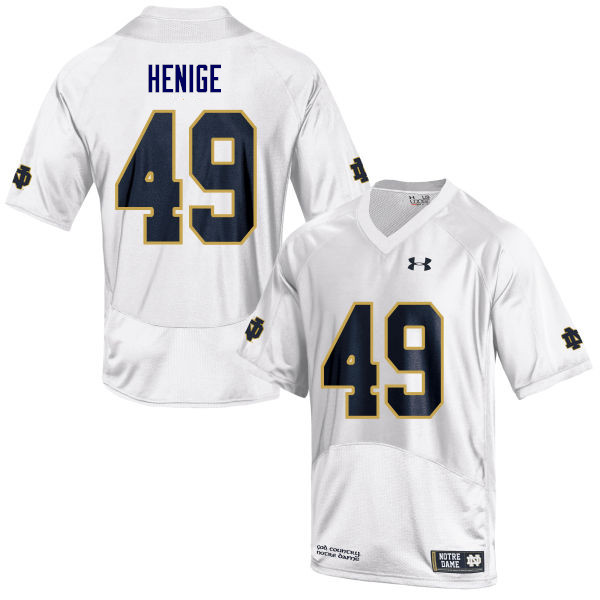 Men #49 Jack Henige Notre Dame Fighting Irish College Football Jerseys Sale-White